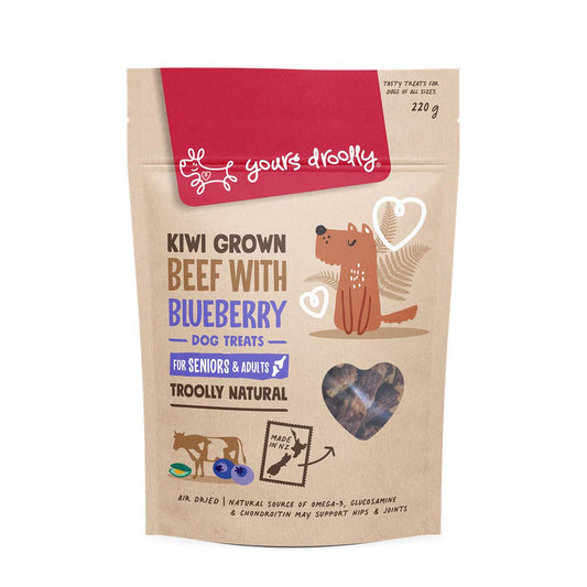 Yours Droolly Kiwi Grown Beef & Blueberry Senior Dog Treats