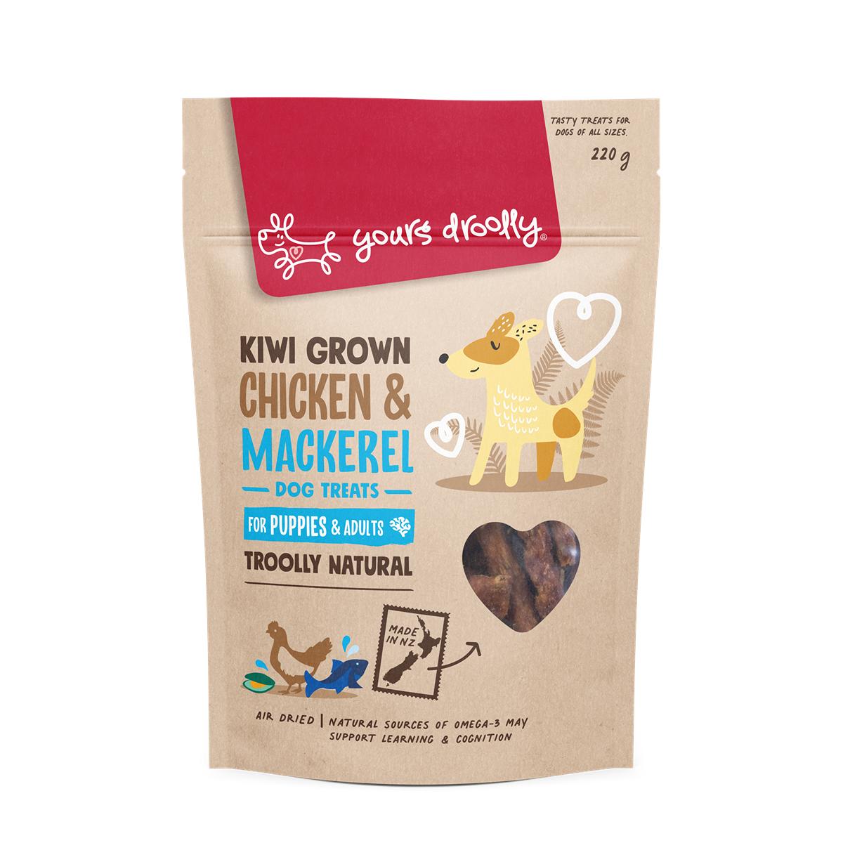 Yours Droolly Kiwi Grown Chicken & Mackerel Puppy & Dog Treats