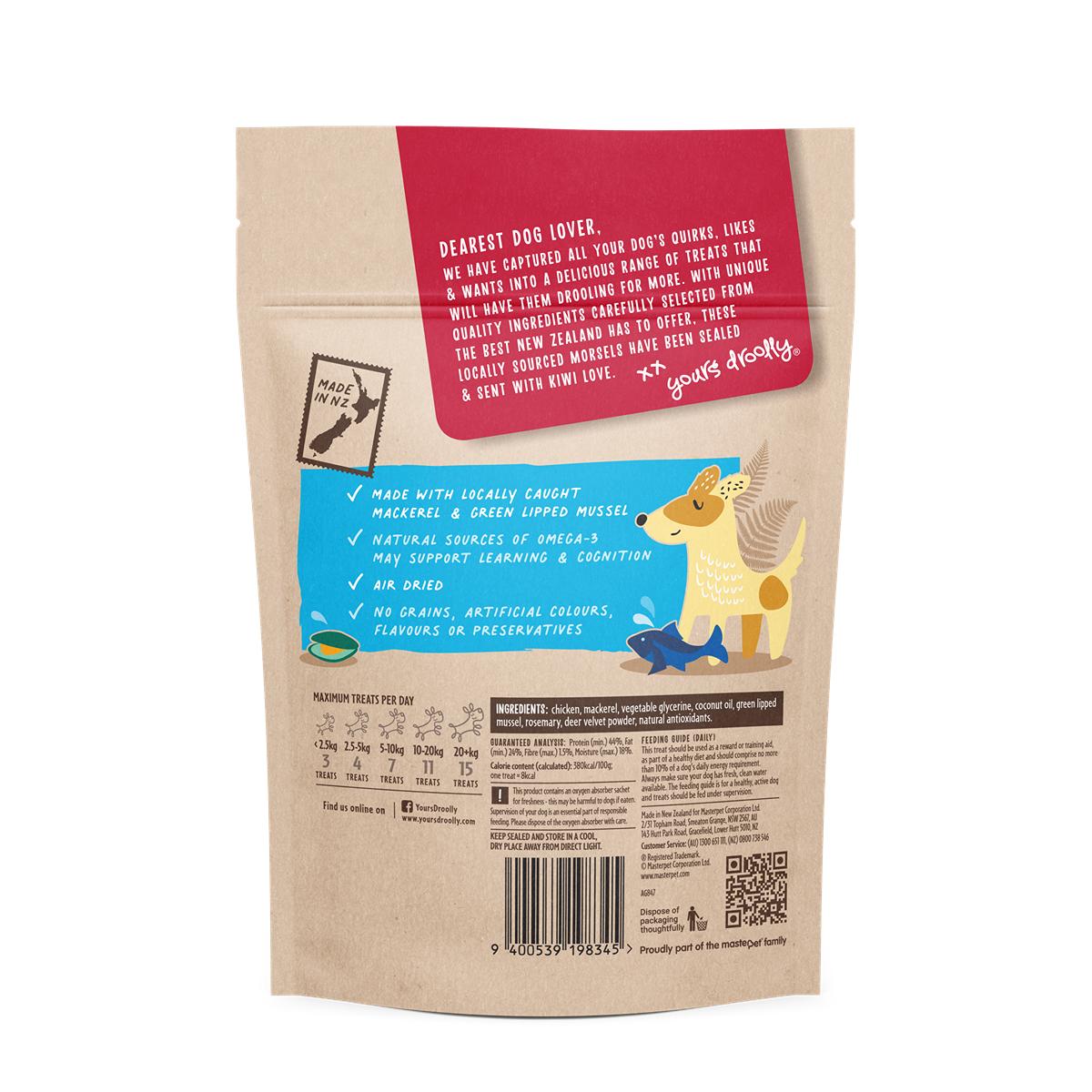 Yours Droolly Kiwi Grown Chicken & Mackerel Puppy & Dog Treats