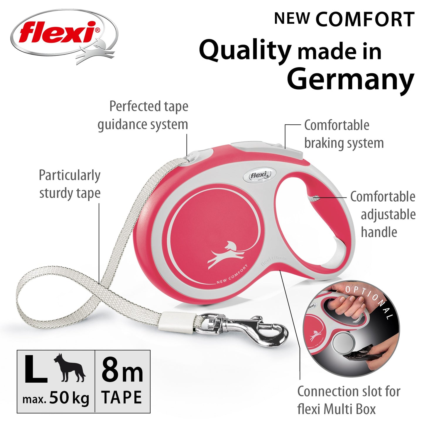 Flexi Dog Comfort TAPE Retractable Leash 8M