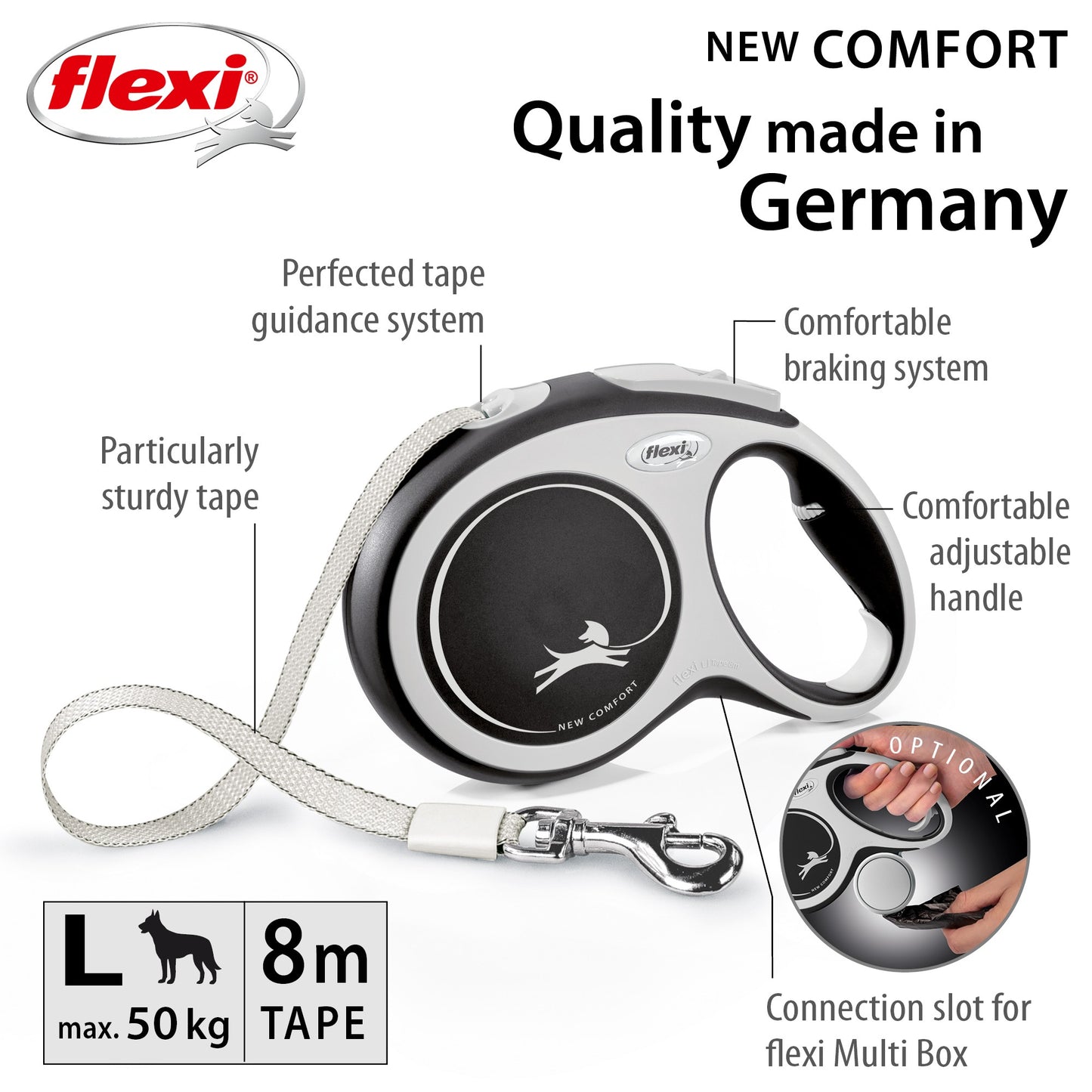 Flexi Dog Comfort TAPE Retractable Leash 8M