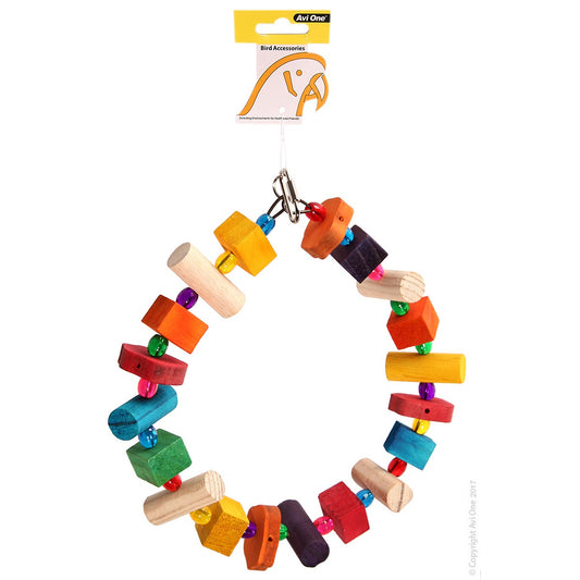 Avi One Wooden Ring With Acrylic Beads