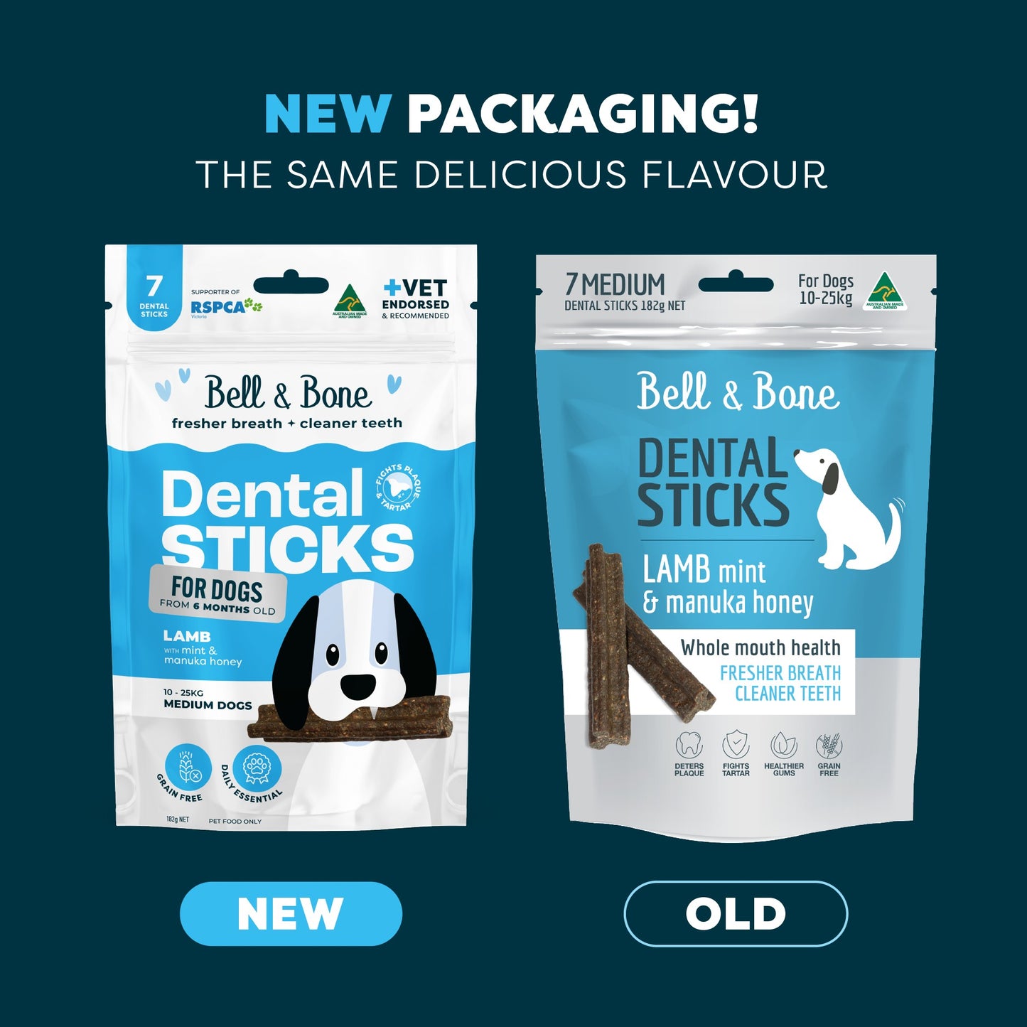 Bell & Bone Lamb, Mint & Manuka Honey Dental Sticks Dog Treats