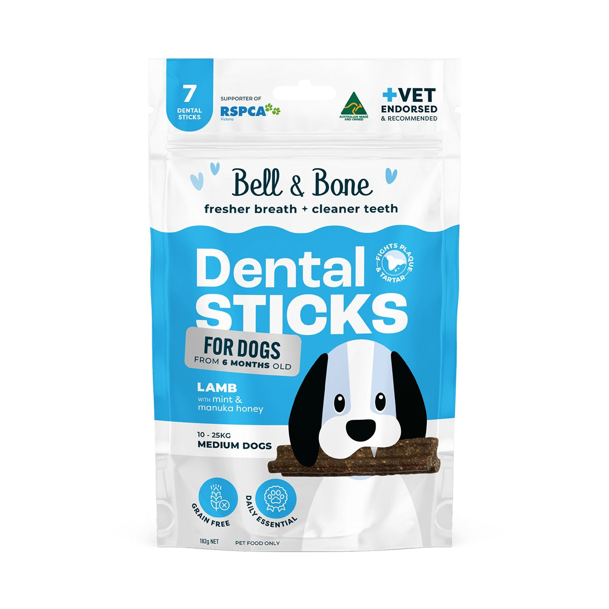 Bell & Bone Lamb, Mint & Manuka Honey Dental Sticks Dog Treats