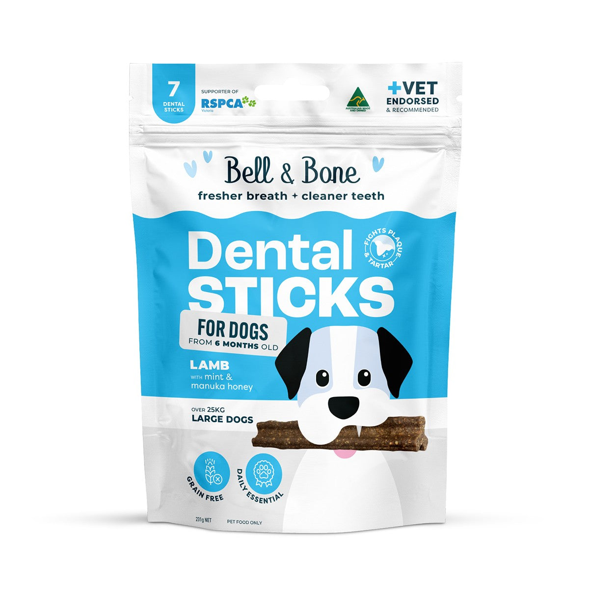 Bell & Bone Lamb, Mint & Manuka Honey Dental Sticks Dog Treats