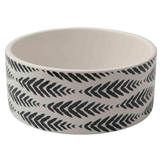 Buddy & Belle Round Ceramic Bowl Mayan Feather