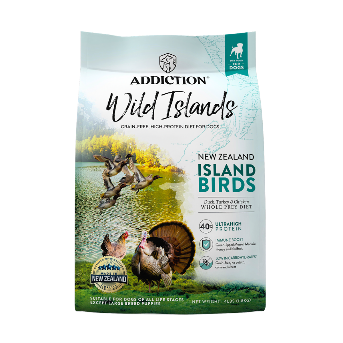 Addiction Wild Islands NZ Island Birds Dry Dog Food