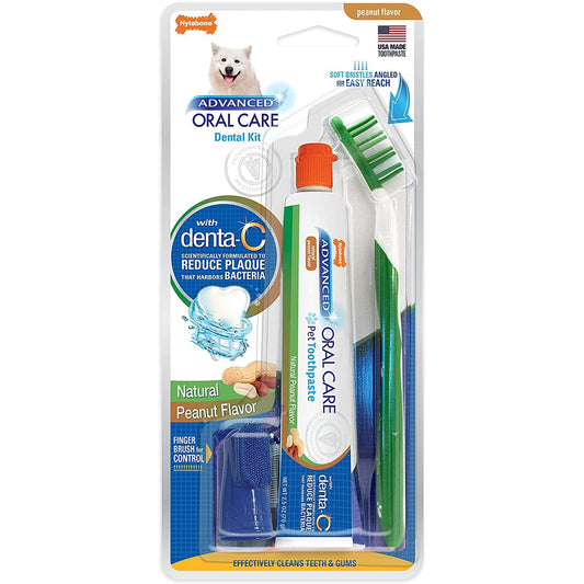 Nylabone Advanced Oral Care Dental Kit Peanut Flavour