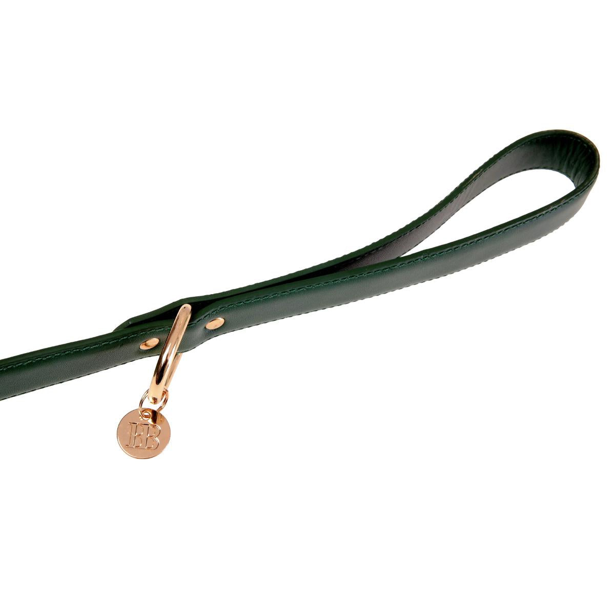 Buddy & Belle Bottle Green Leather Dog Lead