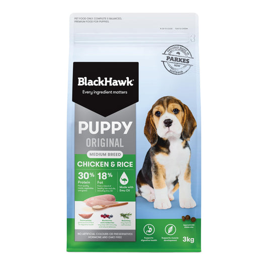 Black Hawk Puppy Medium Breed Chicken & Rice Dry Dog Food