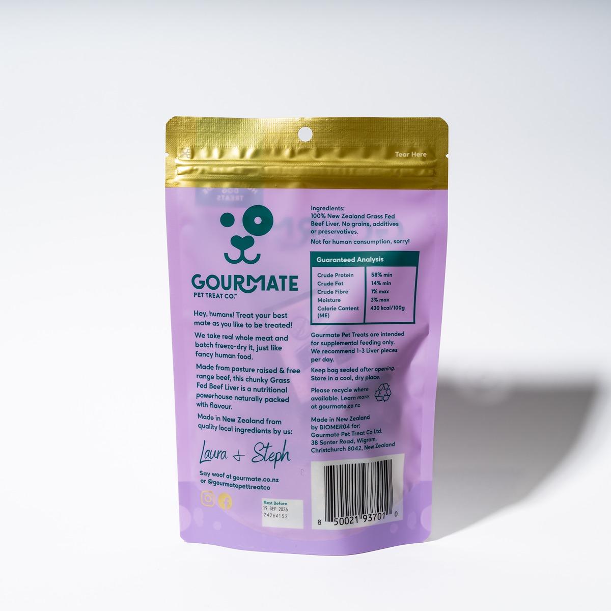 Gourmate Grass Fed Freeze-Dried Beef Liver Dog Treats