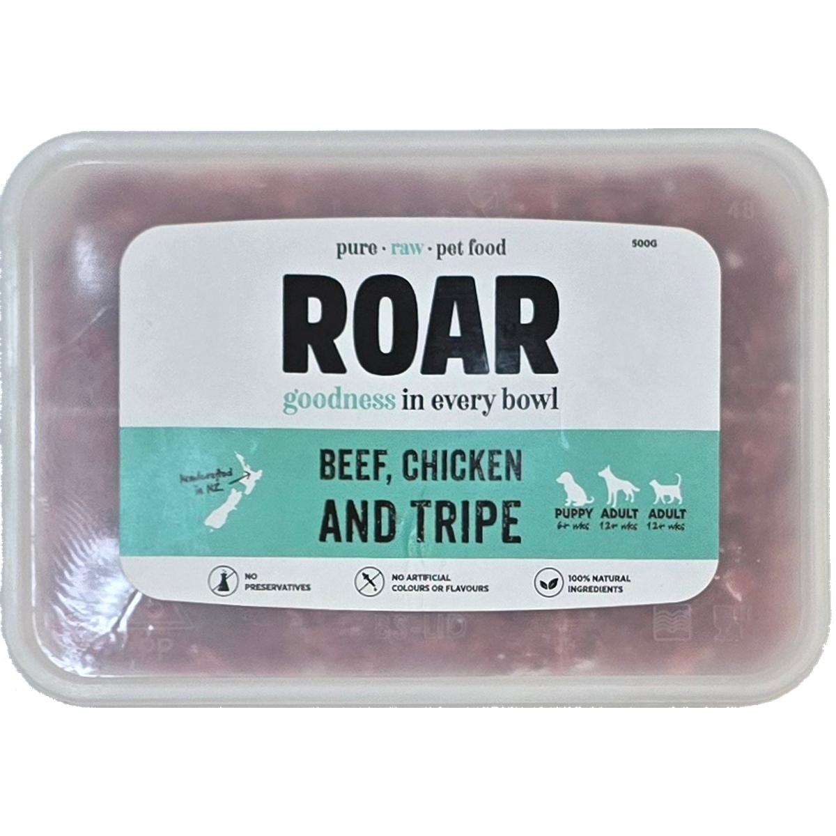 ROAR Frozen Beef Chicken & Tripe Dog Food