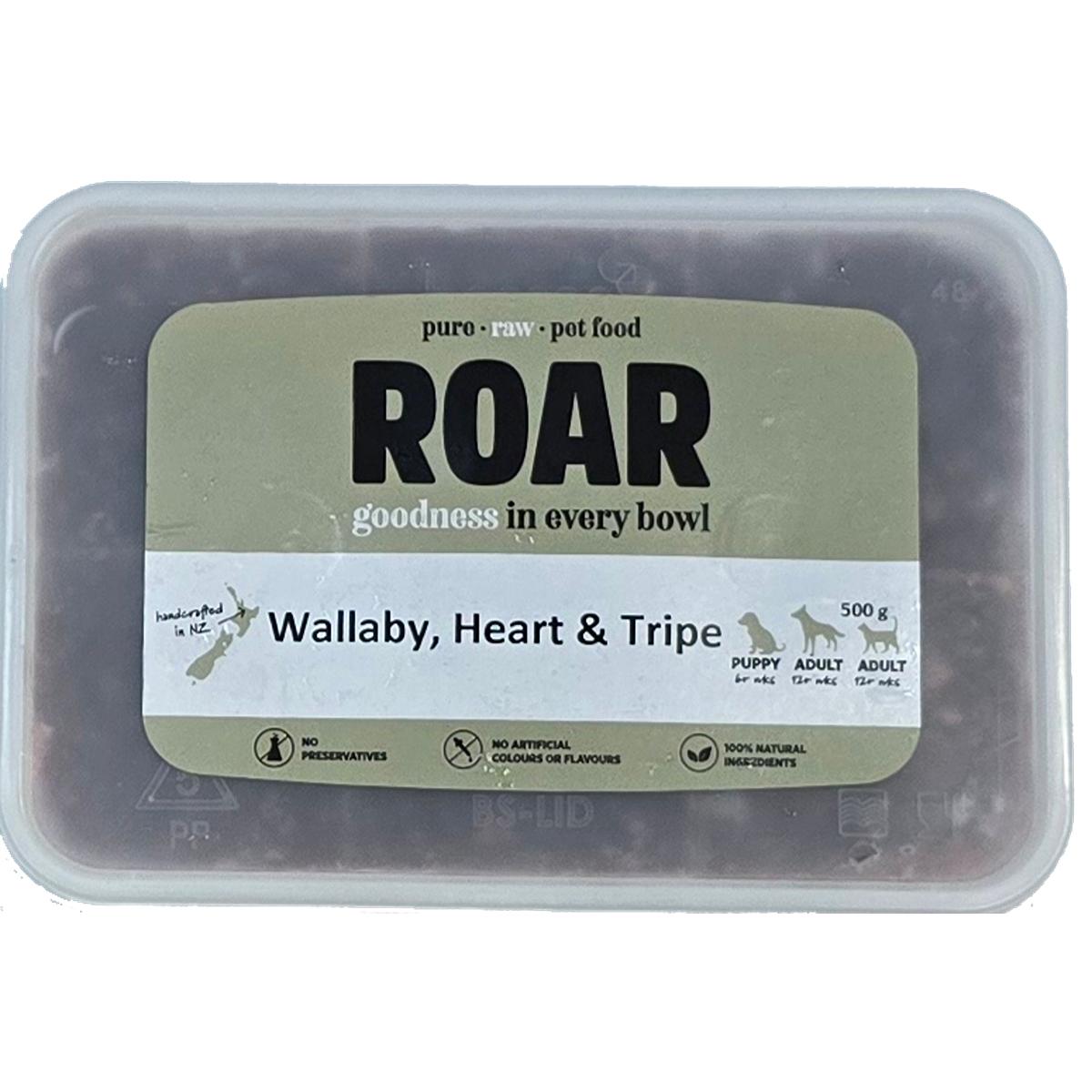 ROAR Frozen Wallaby Tripe & Heart Dog Food