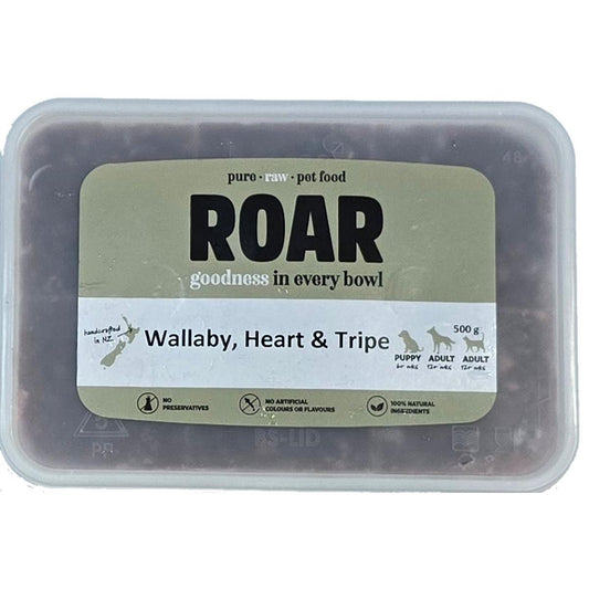 ROAR Frozen Wallaby Tripe & Heart Dog Food