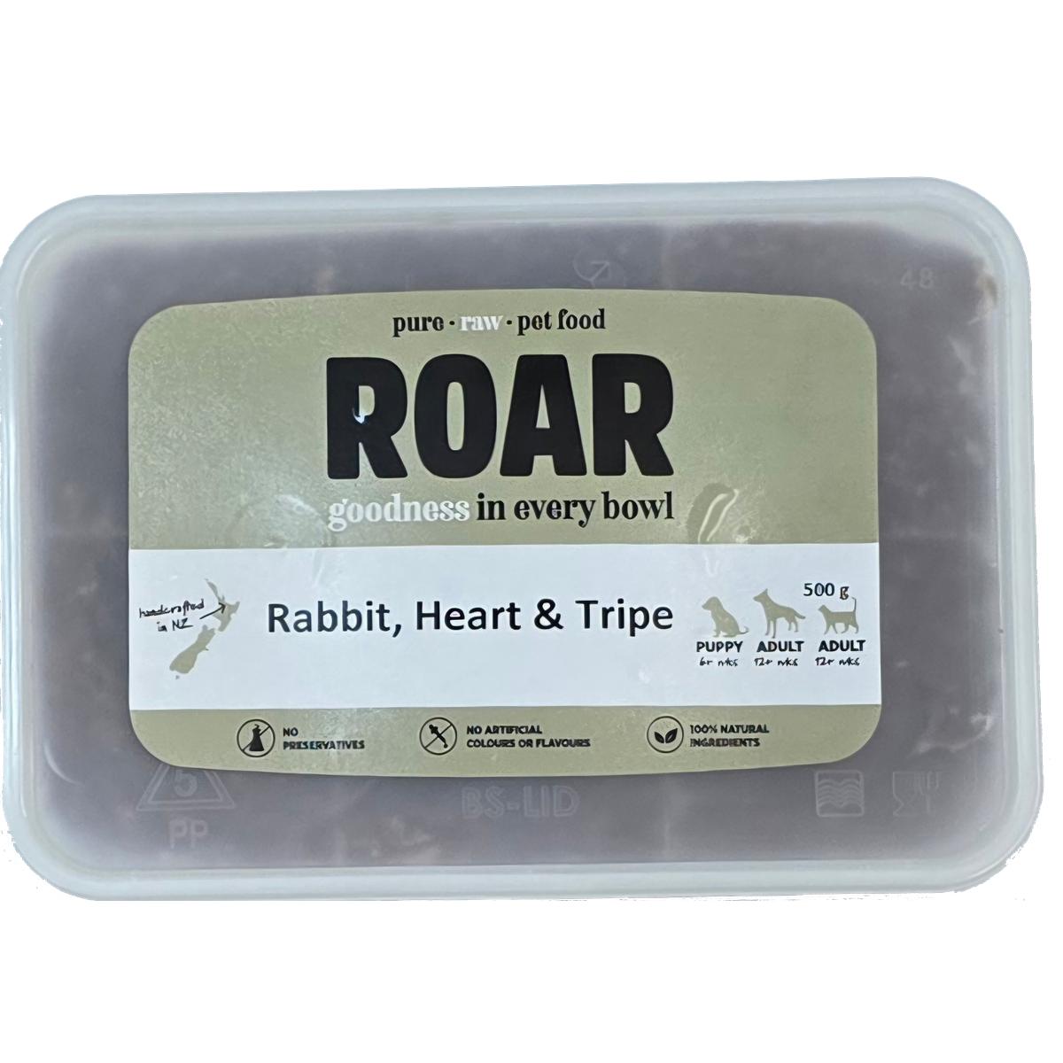 ROAR Frozen Rabbit, Tripe & Heart Dog Food