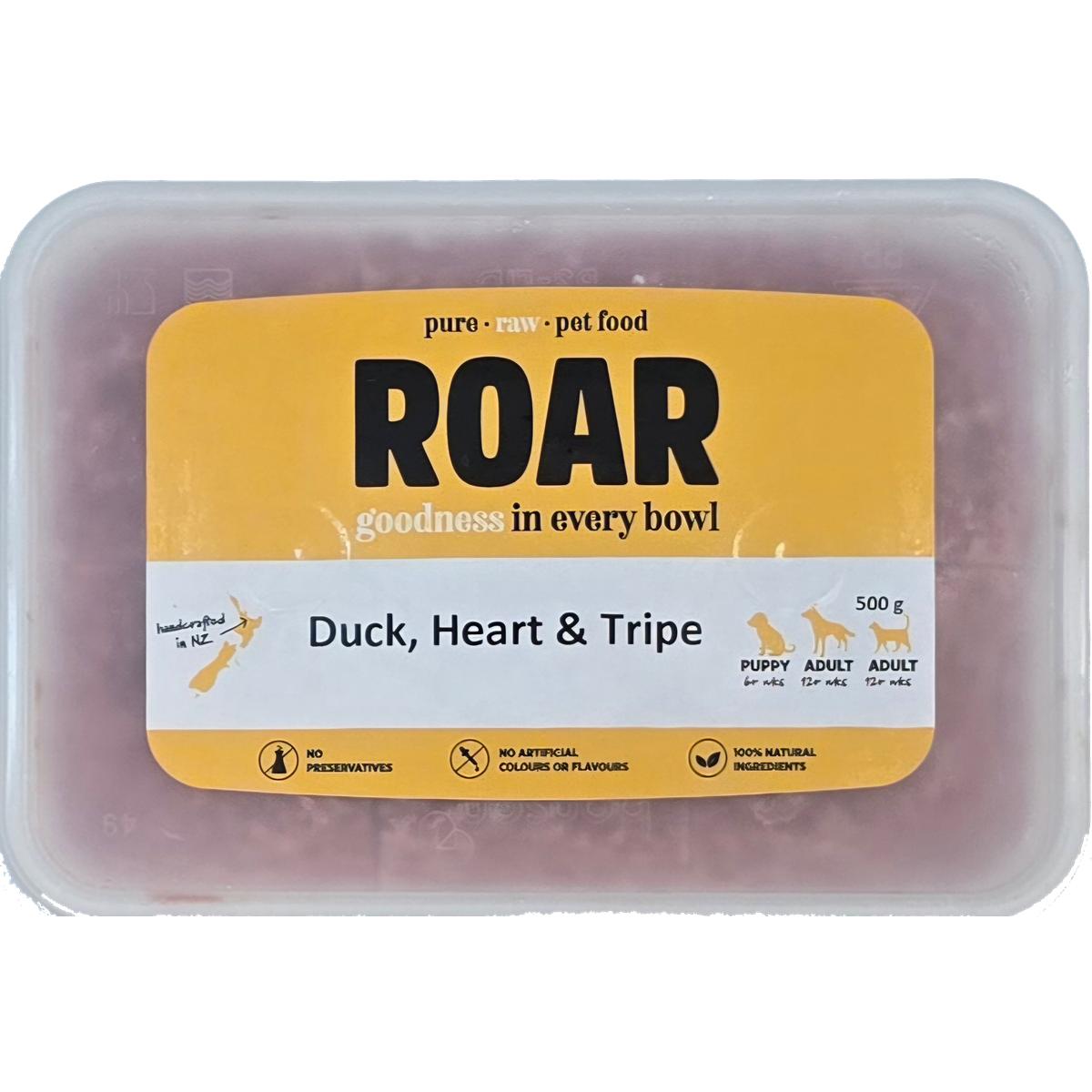 ROAR Frozen Duck Tripe & Heart Dog Food