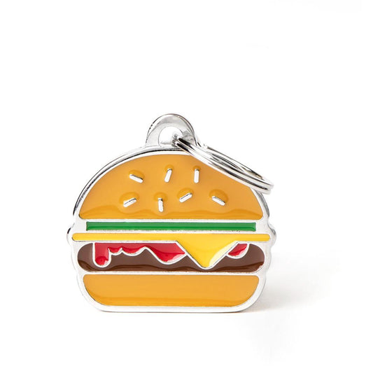 My Family Burger Pet Tag