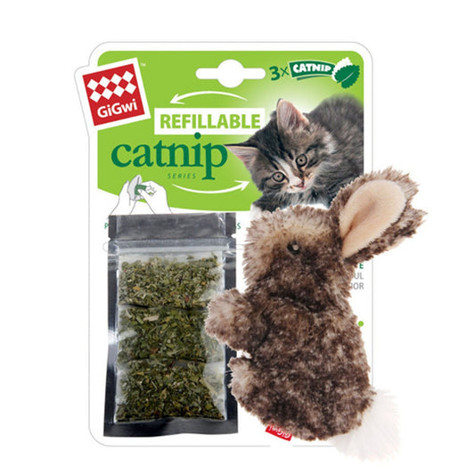 GiGwi Catch+Scratch with Catnip Teabags Rabbit Toy