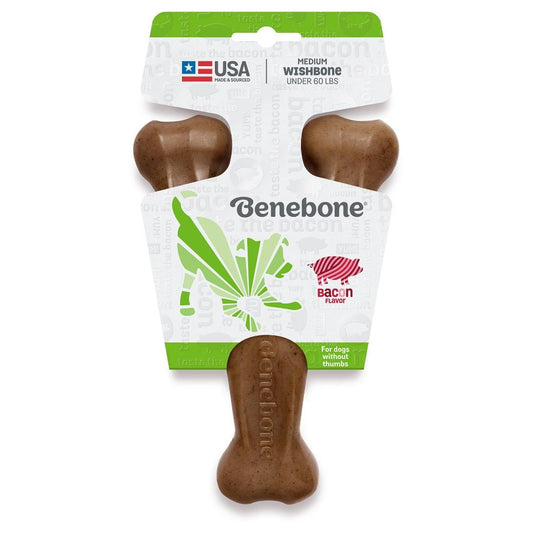 Benebone Bacon Wishbone Dog Chew Toy