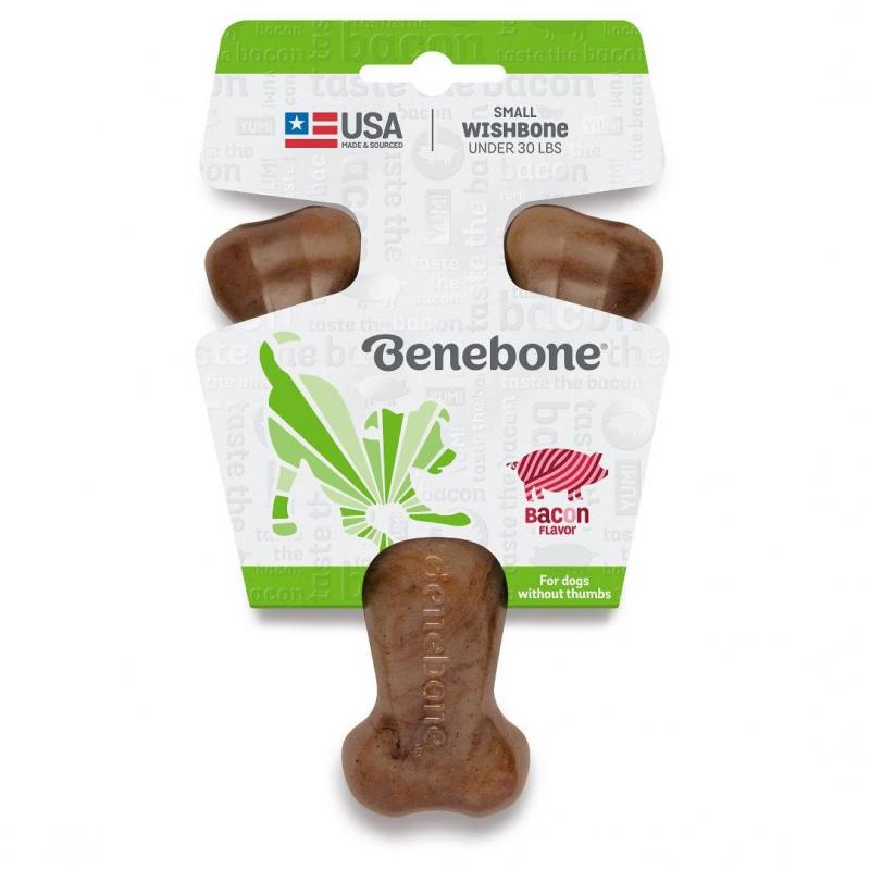 Benebone Bacon Wishbone Dog Chew Toy