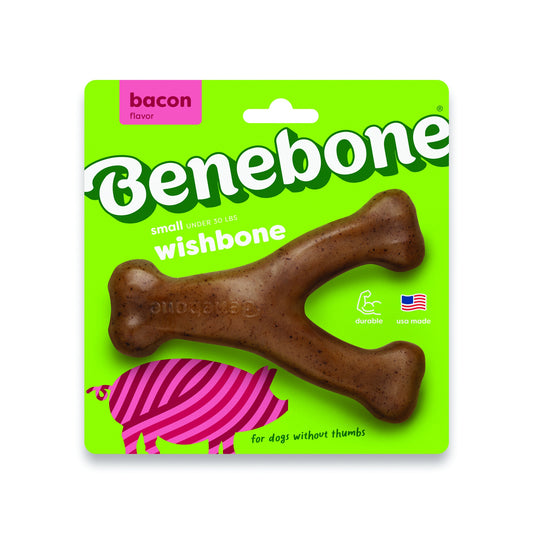 Benebone Bacon Wishbone Dog Chew Toy