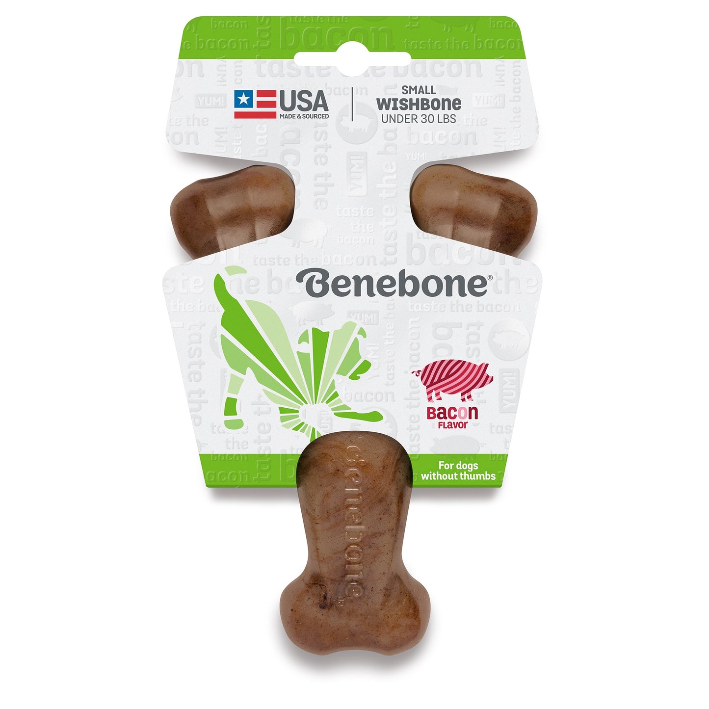 Benebone Bacon Wishbone Dog Chew Toy