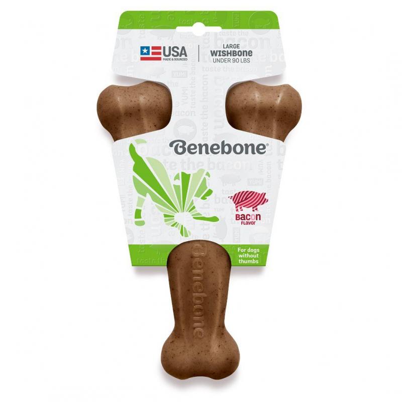 Benebone Bacon Wishbone Dog Chew Toy