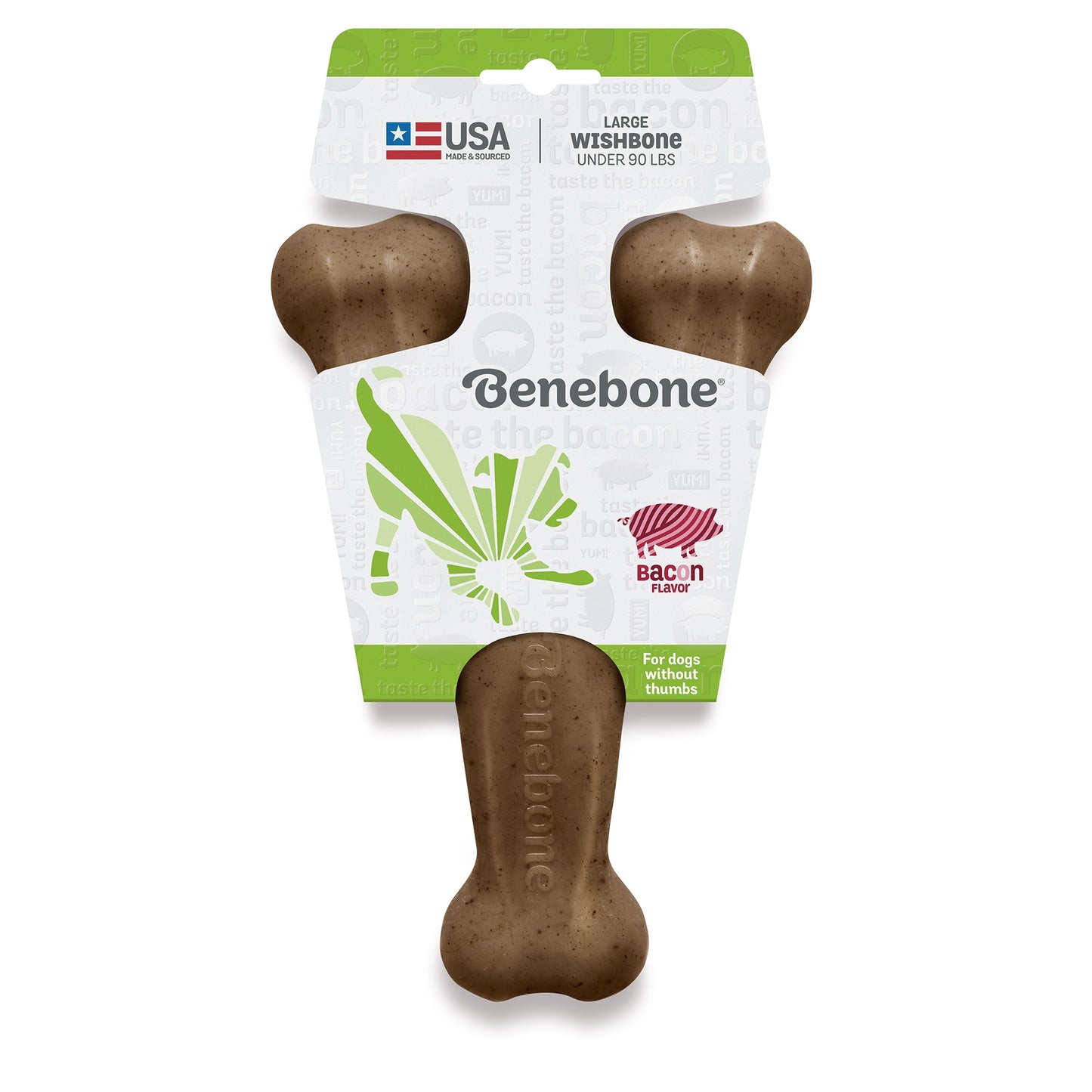 Benebone Bacon Wishbone Dog Chew Toy
