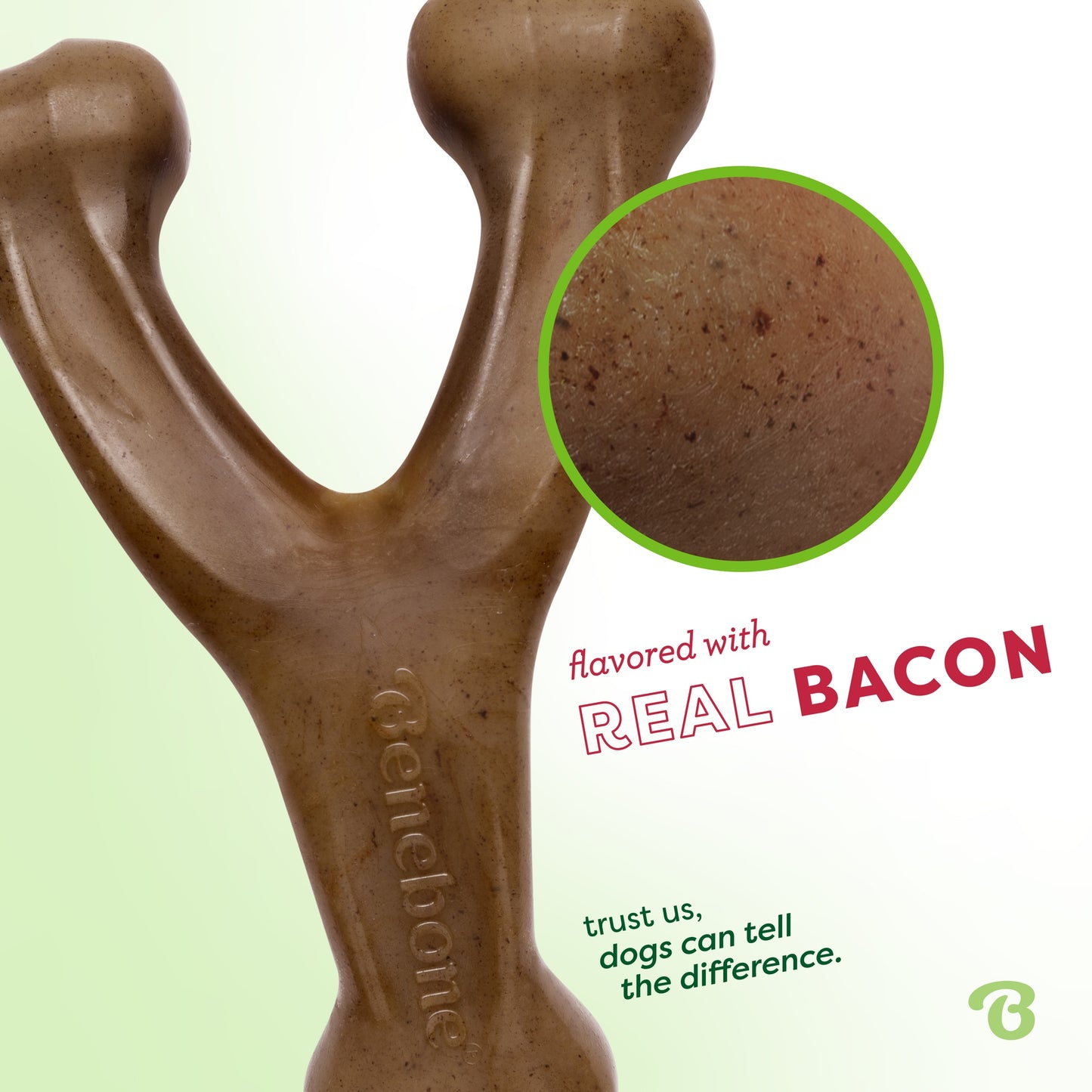 Benebone Bacon Wishbone Dog Chew Toy