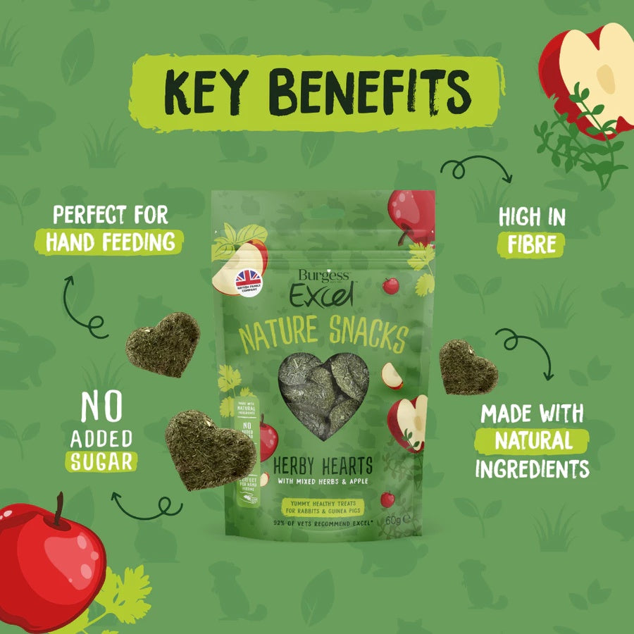 Burgess Herby Hearts Small Animal Treats