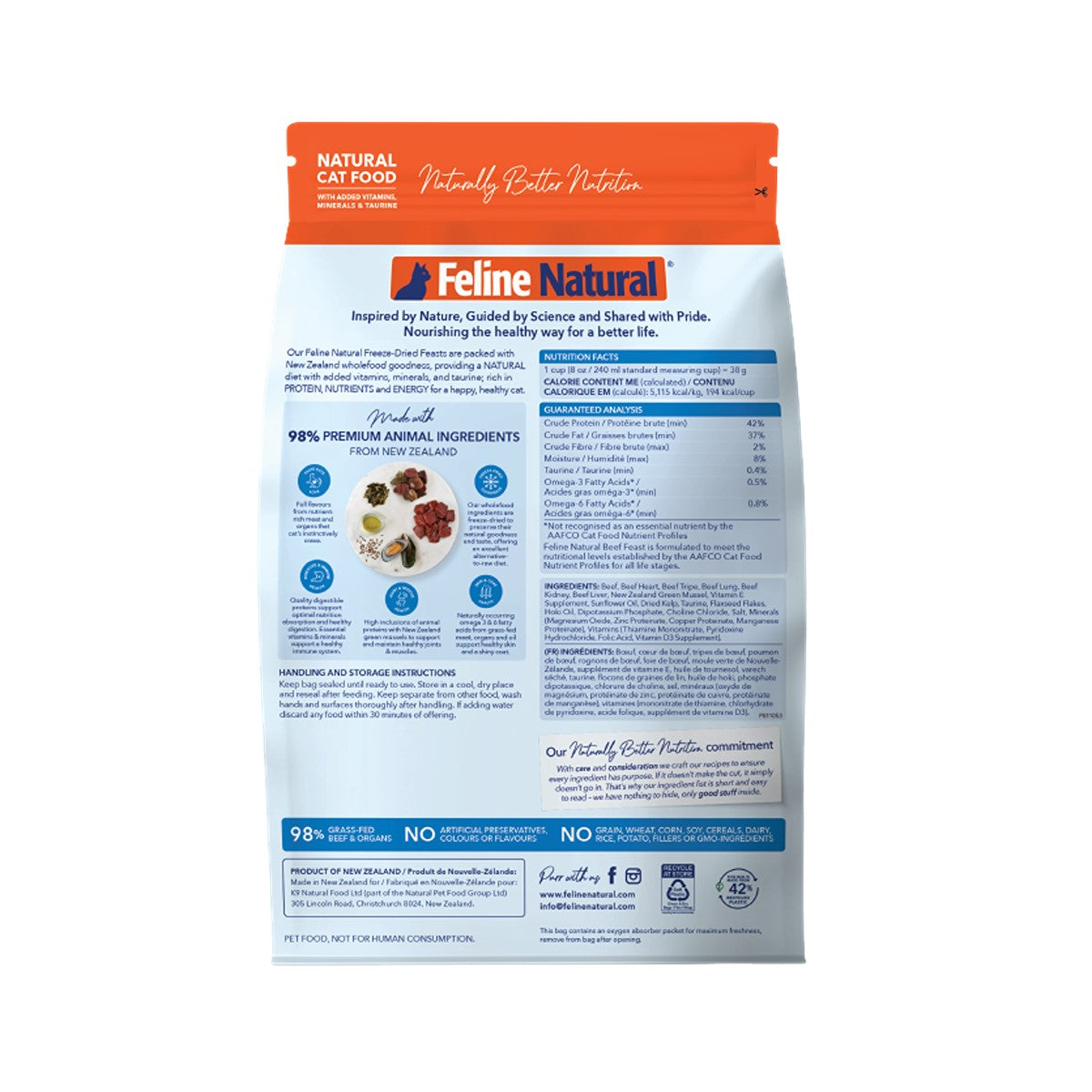 Feline Natural Freeze-Dried NZ Beef Feast Cat Food