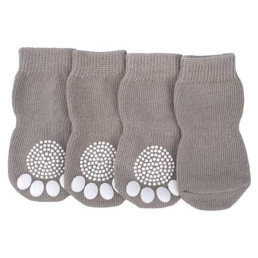 Lexi & Me Grey Grippy Dog Socks 4pk