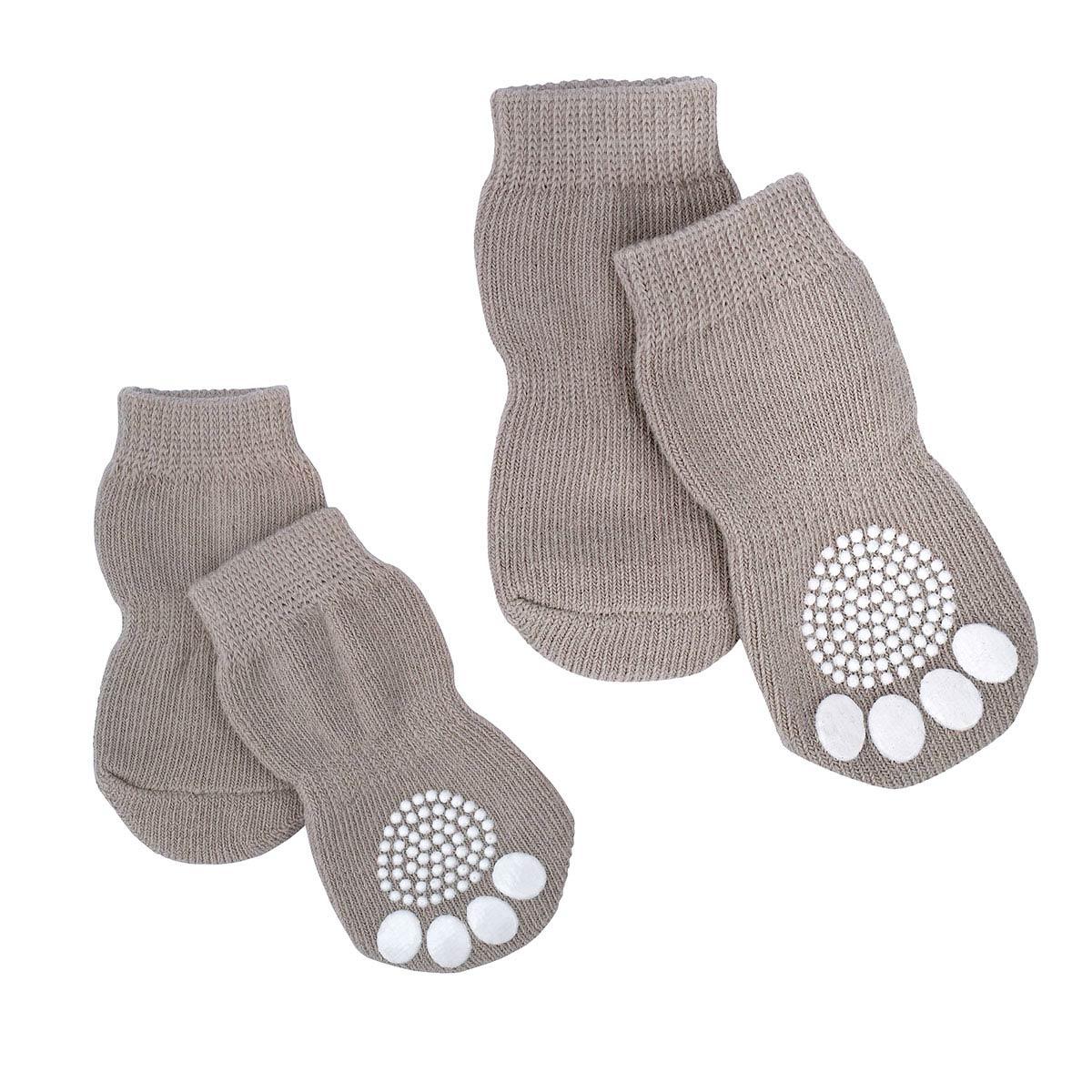 Lexi & Me Grey Grippy Dog Socks 4pk