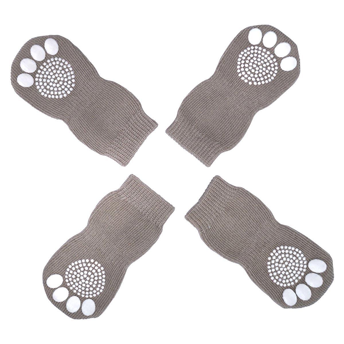 Lexi & Me Grey Grippy Dog Socks 4pk