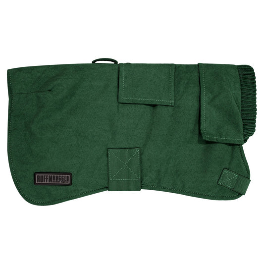 Ruff N Rugged Suedette Trench Coat Moss Green