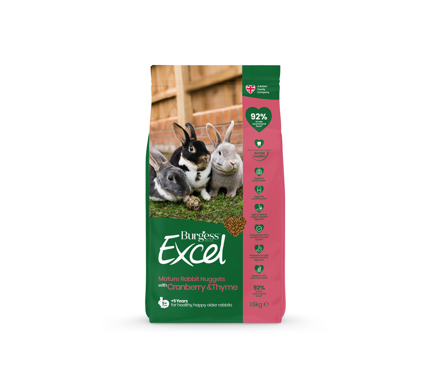 Burgess Excel Mature Rabbit Nuggets