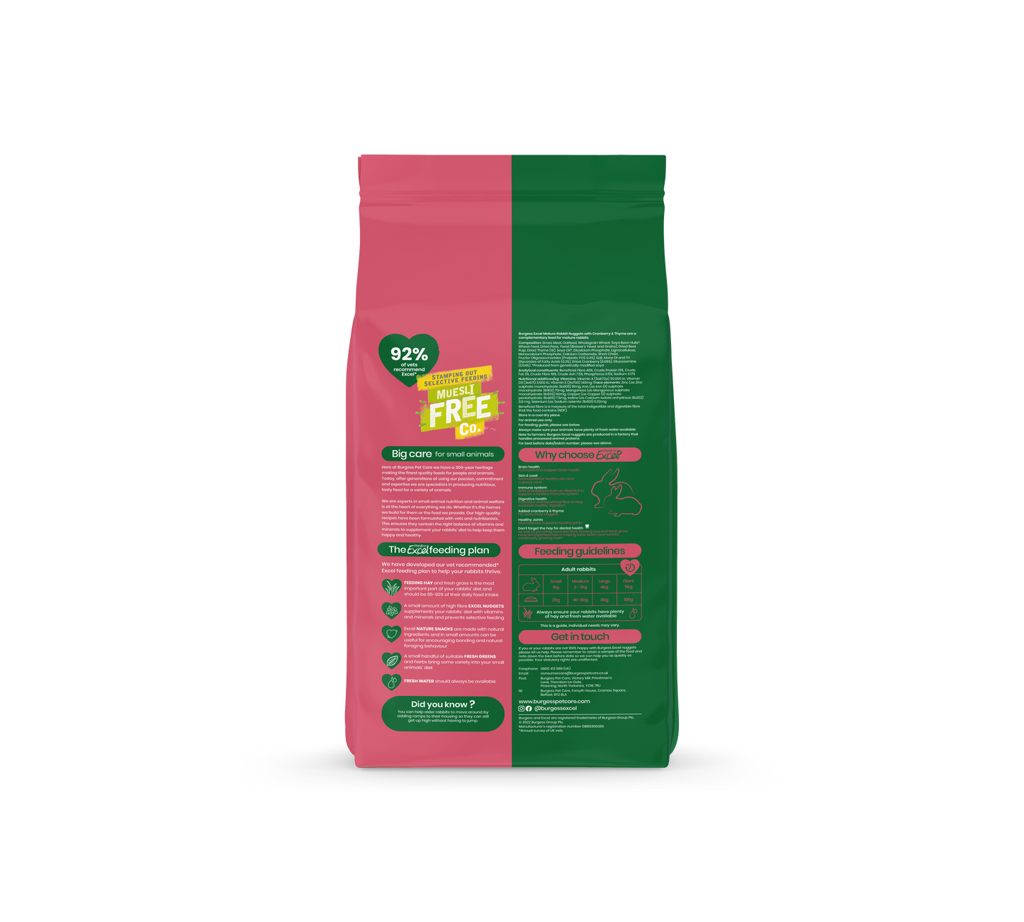 Burgess Excel Mature Rabbit Nuggets