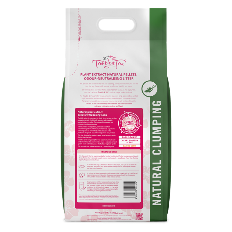 Trouble & Trix Natural Cherry Blossom Clumping Cat Litter