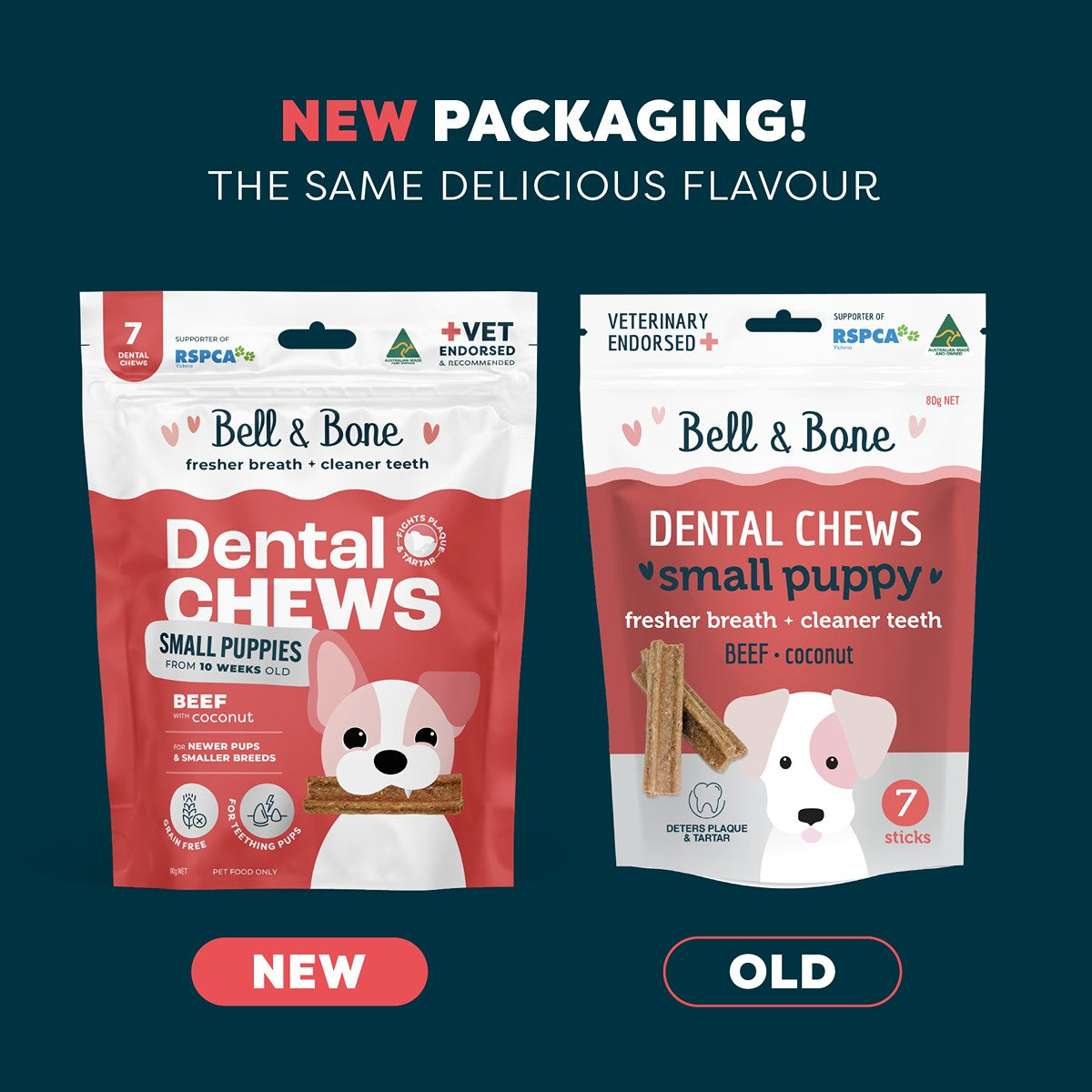 Bell & Bone Beef Puppy Dental Chew Dog Treats