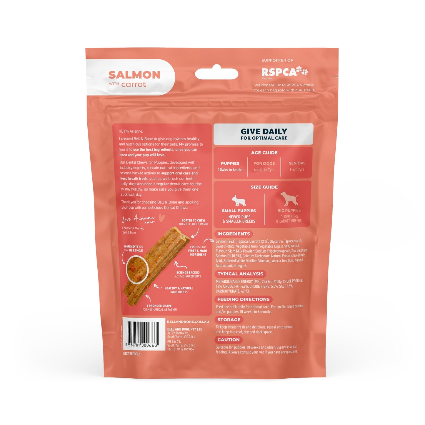 Bell & Bone Salmon Puppy Dental Dog Treats