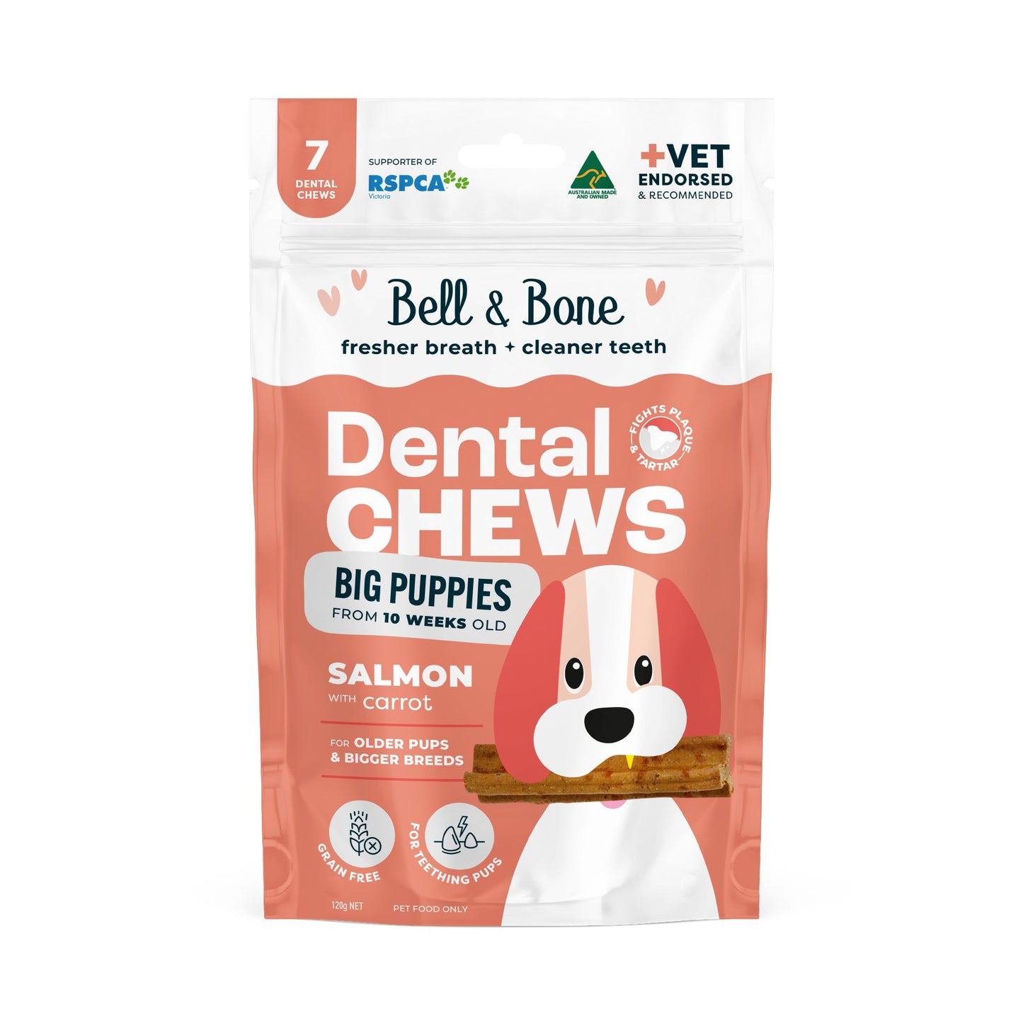 Bell & Bone Salmon Puppy Dental Dog Treats