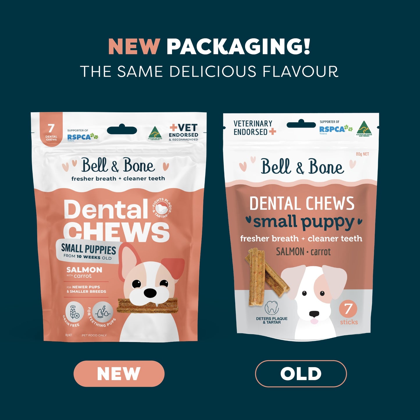 Bell & Bone Salmon Puppy Dental Dog Treats