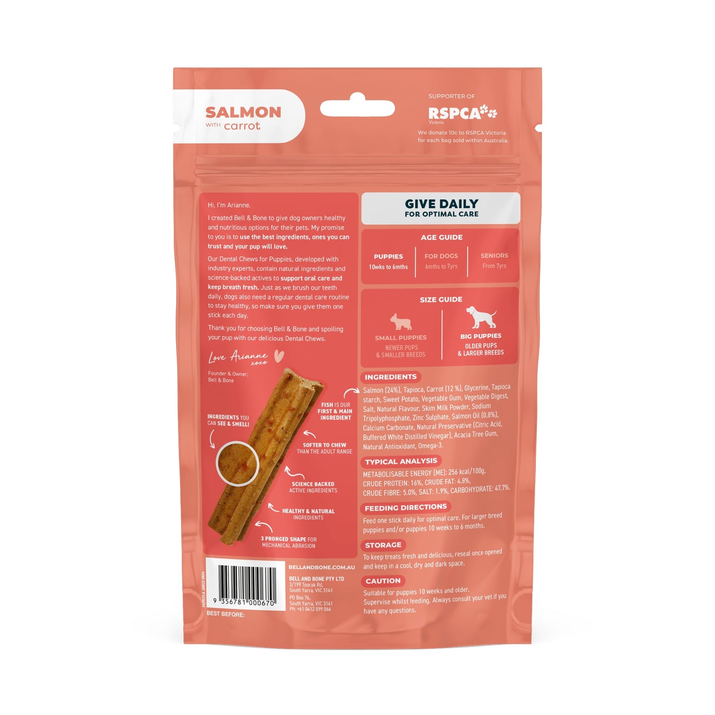 Bell & Bone Salmon Puppy Dental Dog Treats