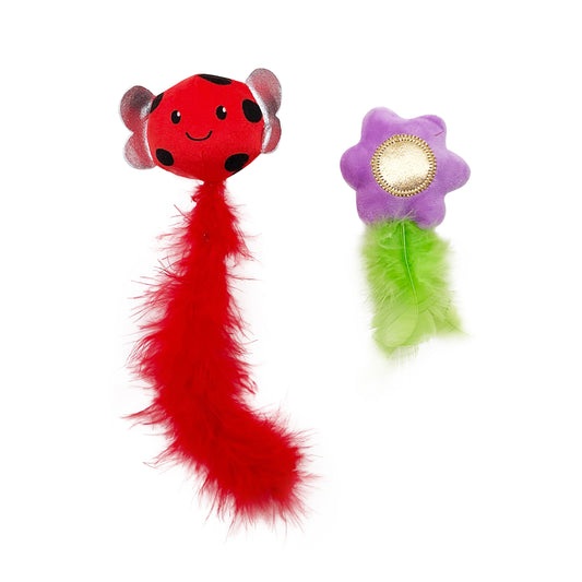Meow & Me Flower & Ladybug Cat Toy