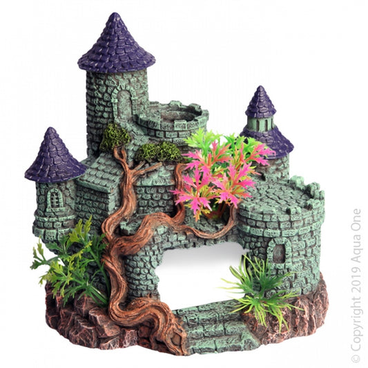Aqua One Castle with Tree & Plant Ornament