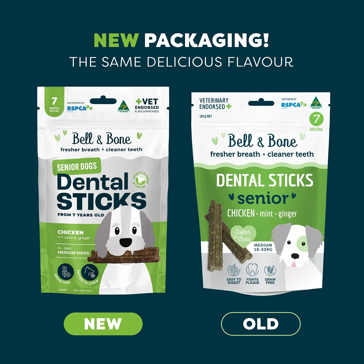 Bell & Bone Chicken Senior Dental Stick Dog Treats