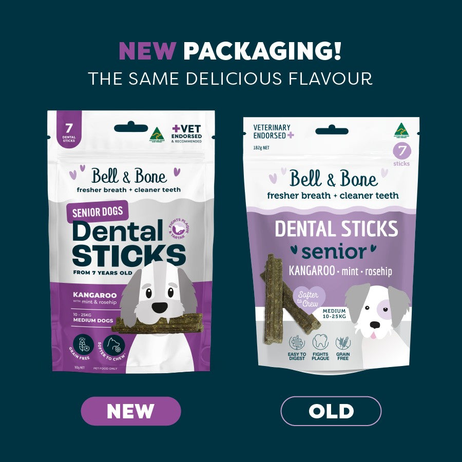 Bell & Bone Kangaroo Senior Dental Stick Dog Treats