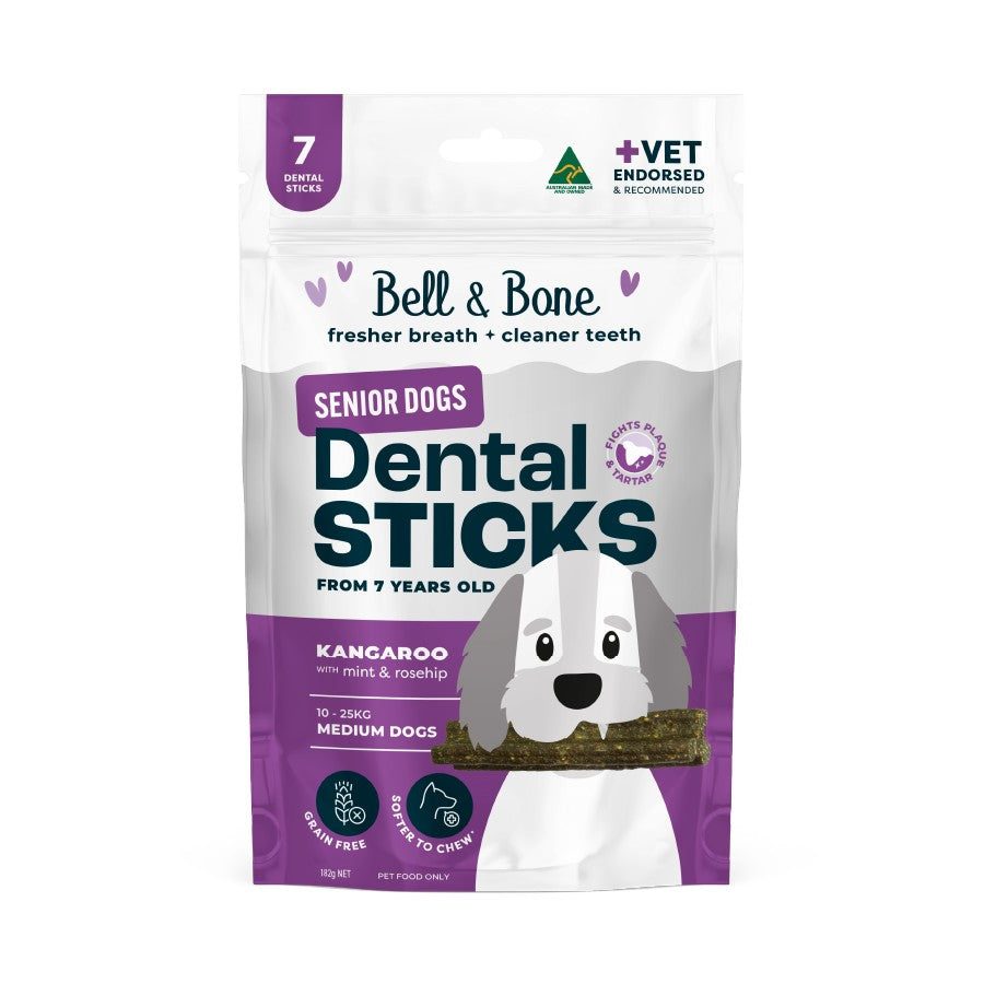 Bell & Bone Kangaroo Senior Dental Stick Dog Treats