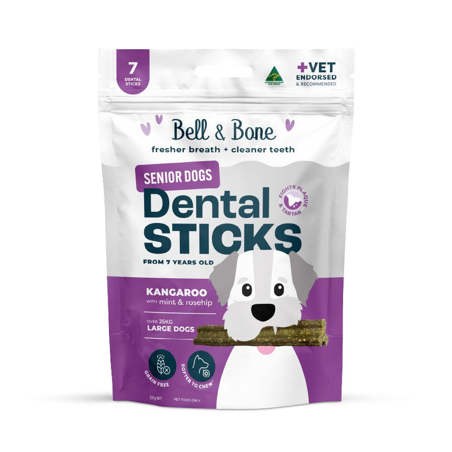 Bell & Bone Kangaroo Senior Dental Stick Dog Treats