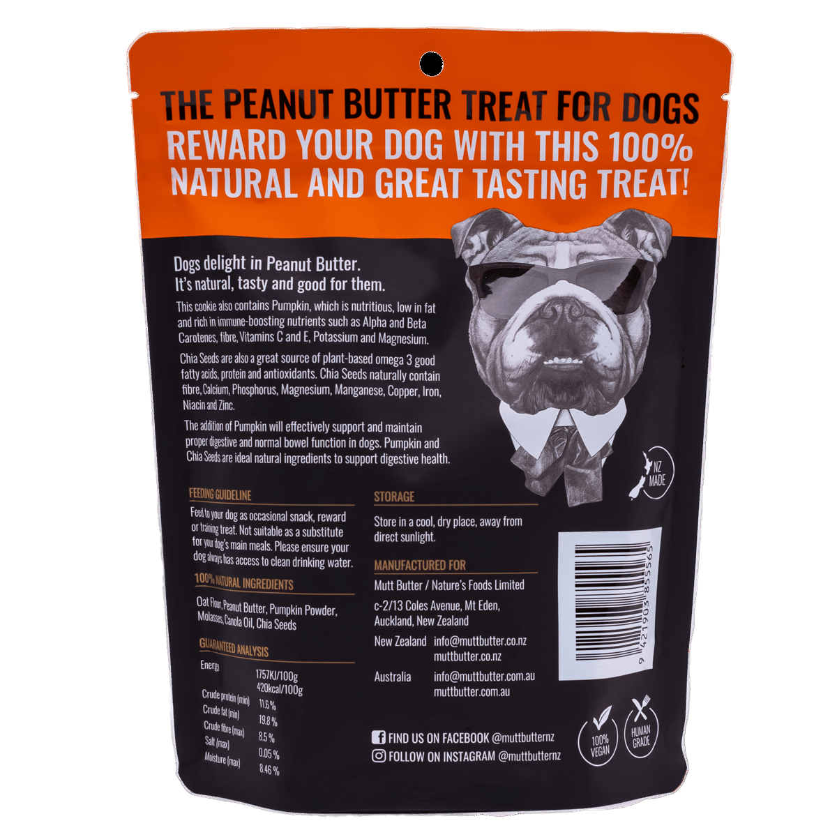 Mutt Butter Pumpkin & Chia Dog Cookie Treats